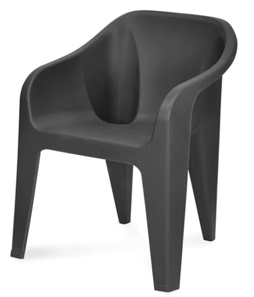 Nilkamal EEEZYGO Plastic Mid Back with Arm Chair | Chairs for Home| Office - Outdoor - Garden | Dust Free |100% Polypropylene Stackable Chairs | Set of 2 | Charcoal Grey - Image 2